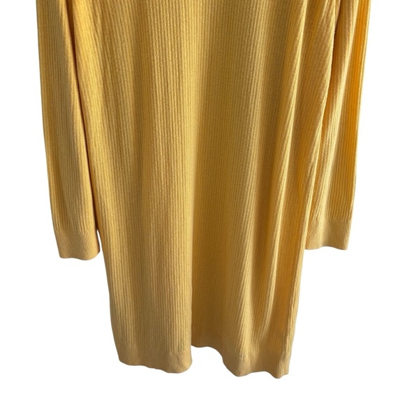 Loft Long Ribbed Knit Yellow Duster Cardigan Casual Boho Stretch Layering XXL - Picture 11 of 16